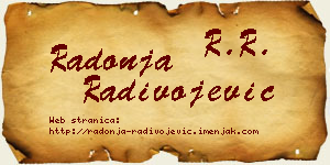 Radonja Radivojević vizit kartica